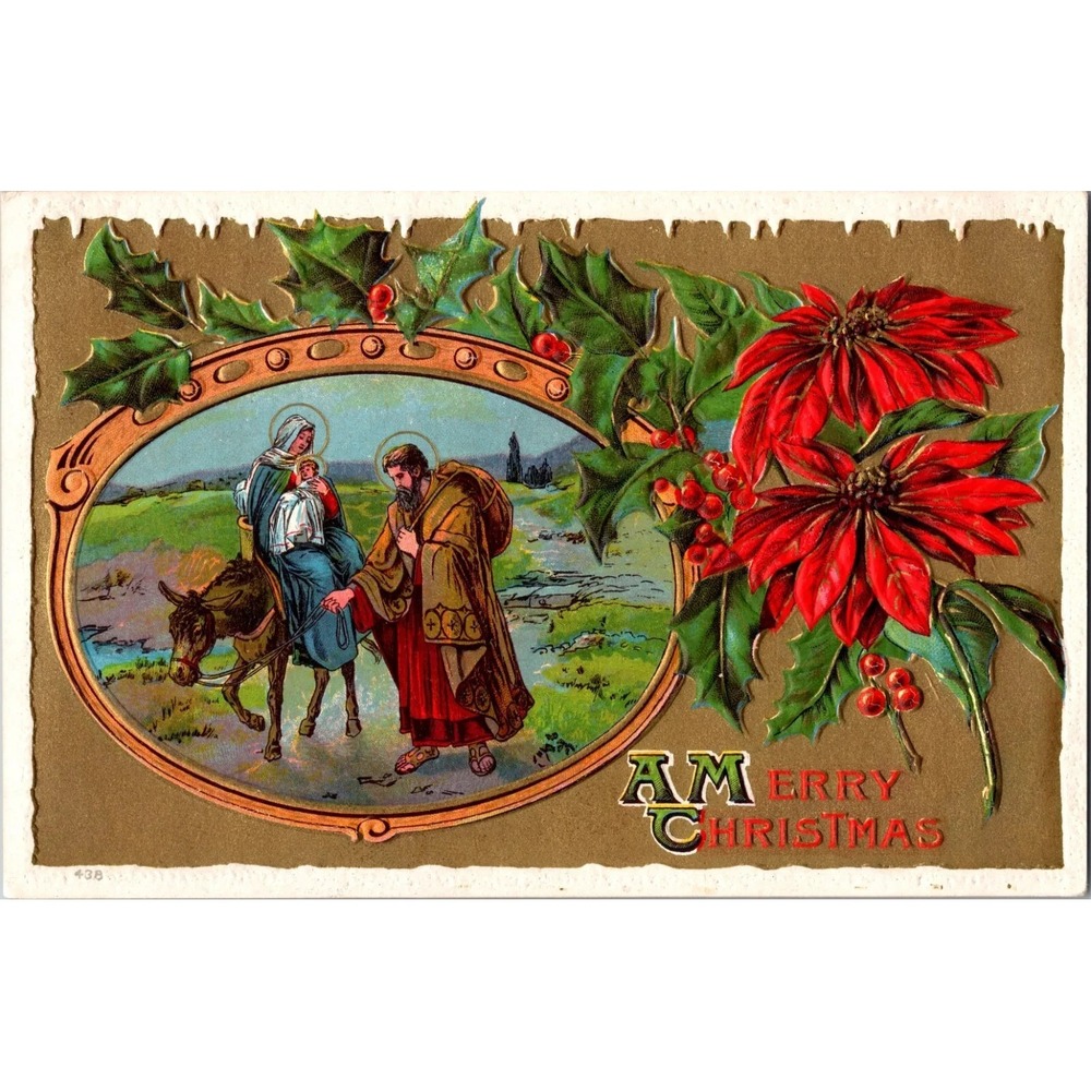 1900's Antique Christmas Postcard - Hand Written Message - One Cent Stamp USA